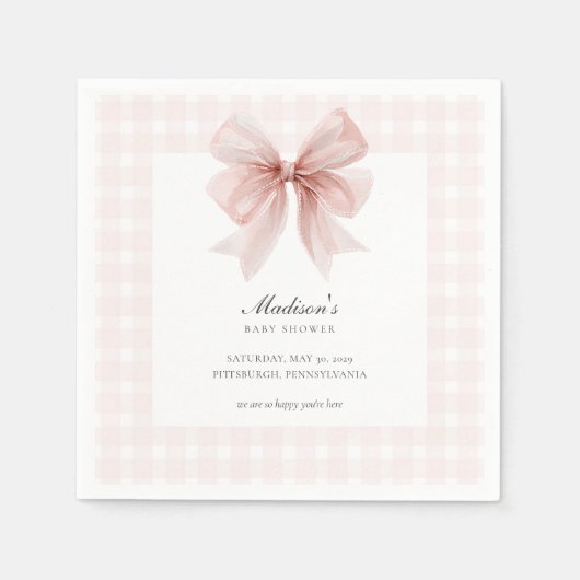 Some Bunny Sweet Pink Baby Shower  スタンダードカクテルナプキン (正面)