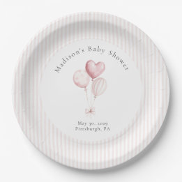 Some Bunny Sweet Pink Baby Shower  ペーパープレート
