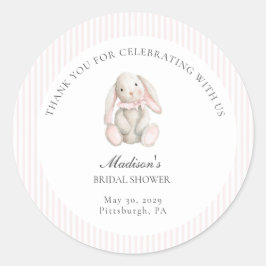 Some Bunny Sweet Pink Baby Shower  ラウンドシール