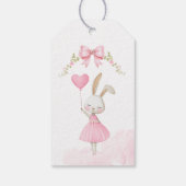 Some Bunny Thank You 1st Birthday Girl Pink Bow ギフトタグ (裏面)