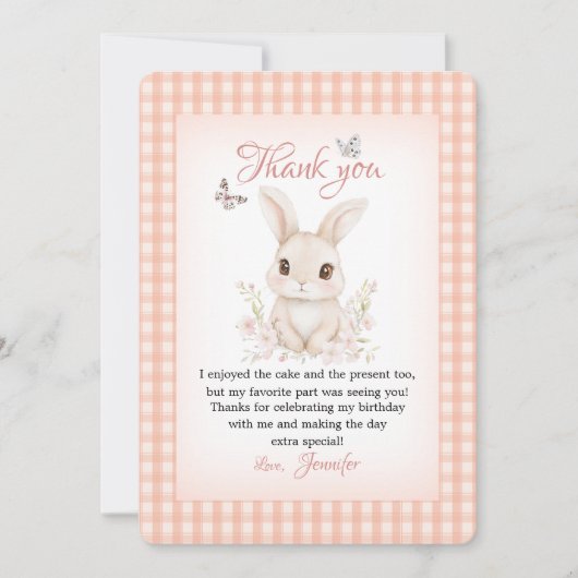 Some Bunny Thank You Card Watercolor サンキューカード (正面)