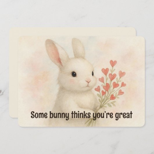 Some Bunny Thinks You’re Great Valentines Day Card シーズンカード (正面/裏面)