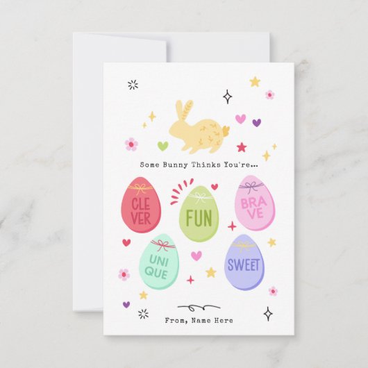 Some Bunny Thinks You're Awesome Happy Easter Card 招待状 (正面)