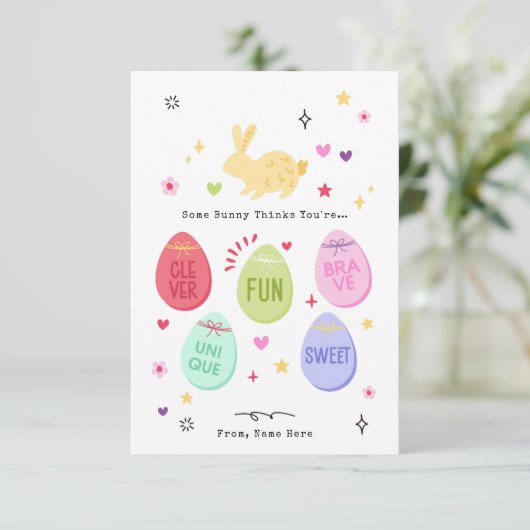 Some Bunny Thinks You're Awesome Happy Easter Card 招待状 (スタンド正面)
