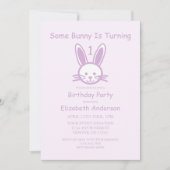 Some Bunny Turning One：最初の誕生日 招待状 (正面)