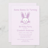 Some Bunny Turning One：最初の誕生日 招待状 (正面/裏面)