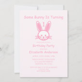 Some Bunny Turning One：最初の誕生日 招待状 (正面)