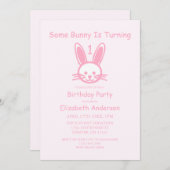 Some Bunny Turning One：最初の誕生日 招待状 (正面/裏面)