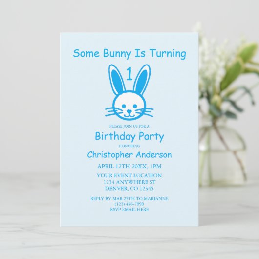 Some Bunny Turning One:最初の誕生日 招待状 (スタンド正面)