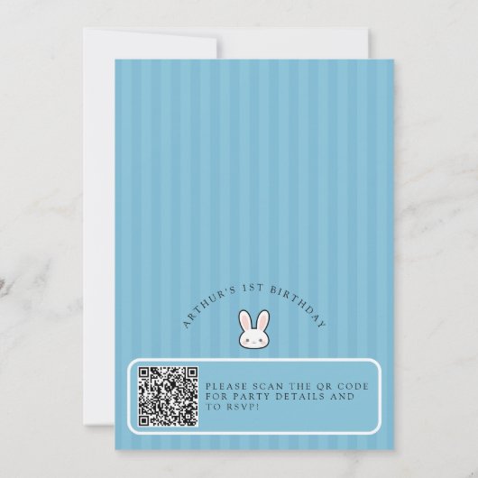 Some Bunny Turning One Easter 1st Birthday QR code 招待状 (裏面)