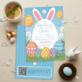 Some Bunny Turning One Easter 1st Birthday QR code 招待状