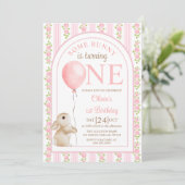 Some Bunny Vintage Rabbit 1st Birthday Invitation 招待状 (スタンド正面)