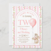 Some Bunny Vintage Rabbit 2nd Birthday Invitation 招待状 (正面)