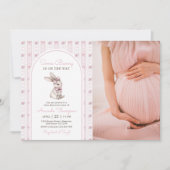 Some Bunny Vintage Rabbit Baby Shower Photo 招待状 (正面)