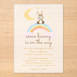 Some Bunny's On The Way Gender Neutral Baby Shower アクリル招待状