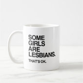 SOME GIRLS ARE LESBIANS -.png コーヒーマグカップ (左)