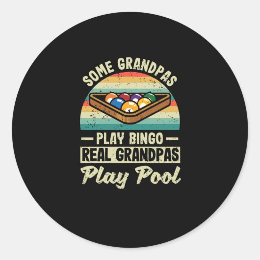 Some grandfathers play bingo pool billiards ラウンドシール (正面)