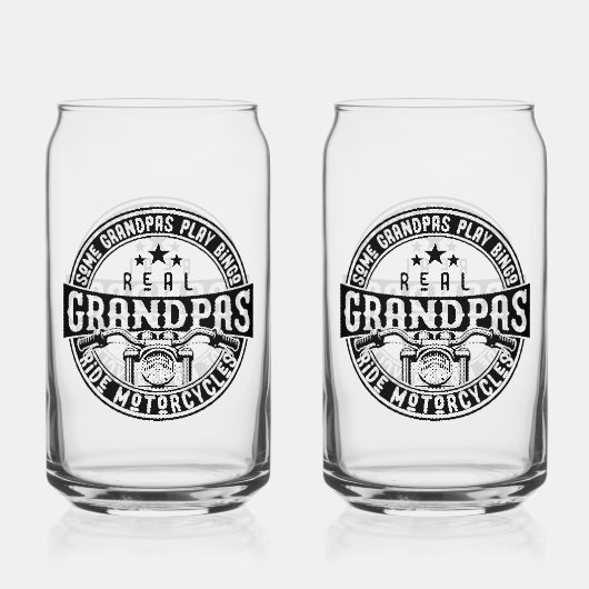 Some Grandpas Play Bingo Real Grandpas Ride Motorc ガラス缶 (正面)