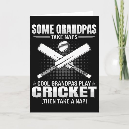 Some Grandpas Take Naps - Funny Cricket Playing カード (正面)