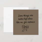 Some Things Are Better Left Alone Like Me Ribbon 招待状 (正面/裏面)