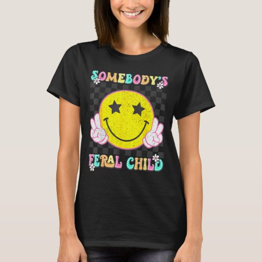 Somebody's Feral Child Toddler Girl And Boy Funny  Tシャツ (正面)