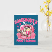 Somebody's Feral Valentine Cute Raccoon Xoxo Valen カード (黄色い花)