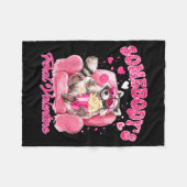 Somebody's Feral Valentine Cute Raccoon Xoxo Valen フリースブランケット (正面(横))