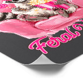 Somebody's Feral Valentine Cute Raccoon Xoxo Valen ポスター (角)