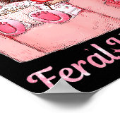 Somebody's Feral Valentine Cute Raccoon Xoxo Valen ポスター (角)