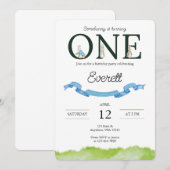 Somebunnyの1歳誕生日招待状 招待状 (正面/裏面)