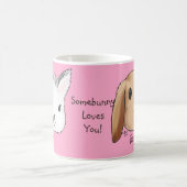 Somebunnyはマグのピンク愛します コーヒーマグカップ (中央)