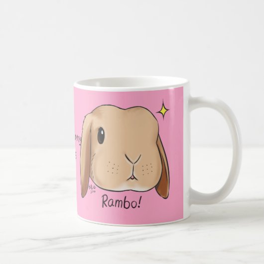 Somebunnyはマグのピンク愛します コーヒーマグカップ (右)