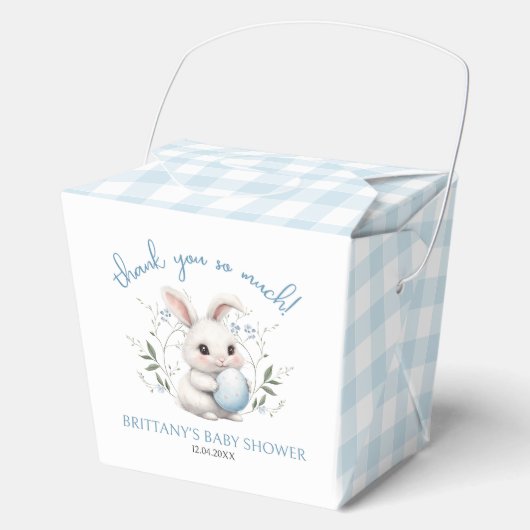 SomebunnyはBoy Easter Baby Showerの途中にある フェイバーボックス (正面)