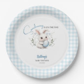 SomebunnyはBoy Easter Baby Showerの途中にある ペーパープレート (正面)