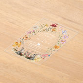 SomeBunnyイースターワイルドフラワーベビーシャワー アクリル招待状 (レイダウン)