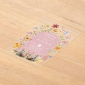 SomeBunnyイースターワイルドフラワーベビーシャワー アクリル招待状 (レイダウン)