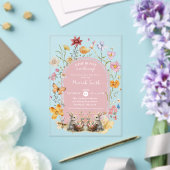 SomeBunnyイースターワイルドフラワーベビーシャワー アクリル招待状 (インサイチュ (ウェディング))