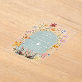 SomeBunnyイースターワイルドフラワーベビーシャワー アクリル招待状 (レイダウン)