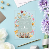 SomeBunnyイースターワイルドフラワーベビーシャワー アクリル招待状 (インサイチュ (ウェディング))