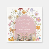 SomeBunnyイースターワイルドフラワーベビーシャワー スタンダードカクテルナプキン (正面)