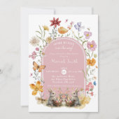 SomeBunnyイースターワイルドフラワーベビーシャワー 招待状 (正面)