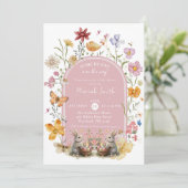 SomeBunnyイースターワイルドフラワーベビーシャワー 招待状 (スタンド正面)