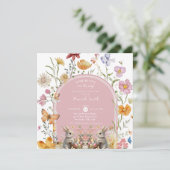 SomeBunnyイースターワイルドフラワーベビーシャワー 招待状 (スタンド正面)