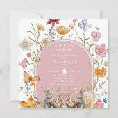 SomeBunnyイースターワイルドフラワーベビーシャワー 招待状 (正面)