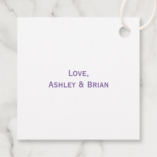 Somebunny愛あなたギフトラベル、紫色のイースターバニー フェイバータグ (裏面)