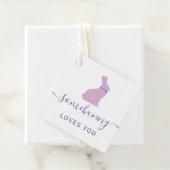 Somebunny愛あなたギフトラベル、紫色のイースターバニー フェイバータグ (インサイチュ)