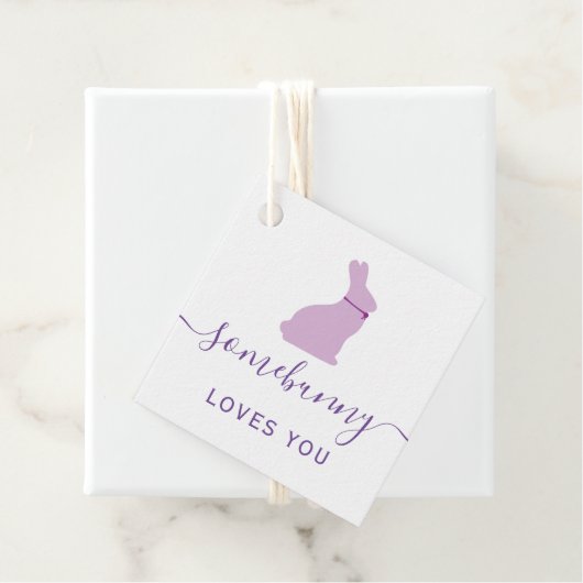 Somebunny愛あなたギフトラベル、紫色のイースターバニー フェイバータグ (インサイチュ)