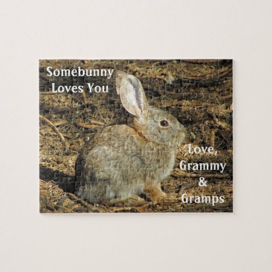 Somebunny愛するバニーの写真動物 ジグソーパズル (横)