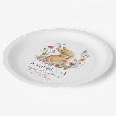 Somebunny ベイビーシャワー ワイルドフラワー ペーパープレート (アングル)