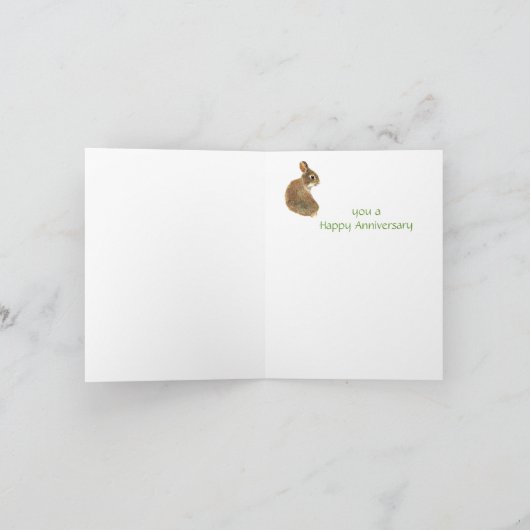 Somebunny Anniversary Wishes, Cute Rabbit，バニー カード (内部)